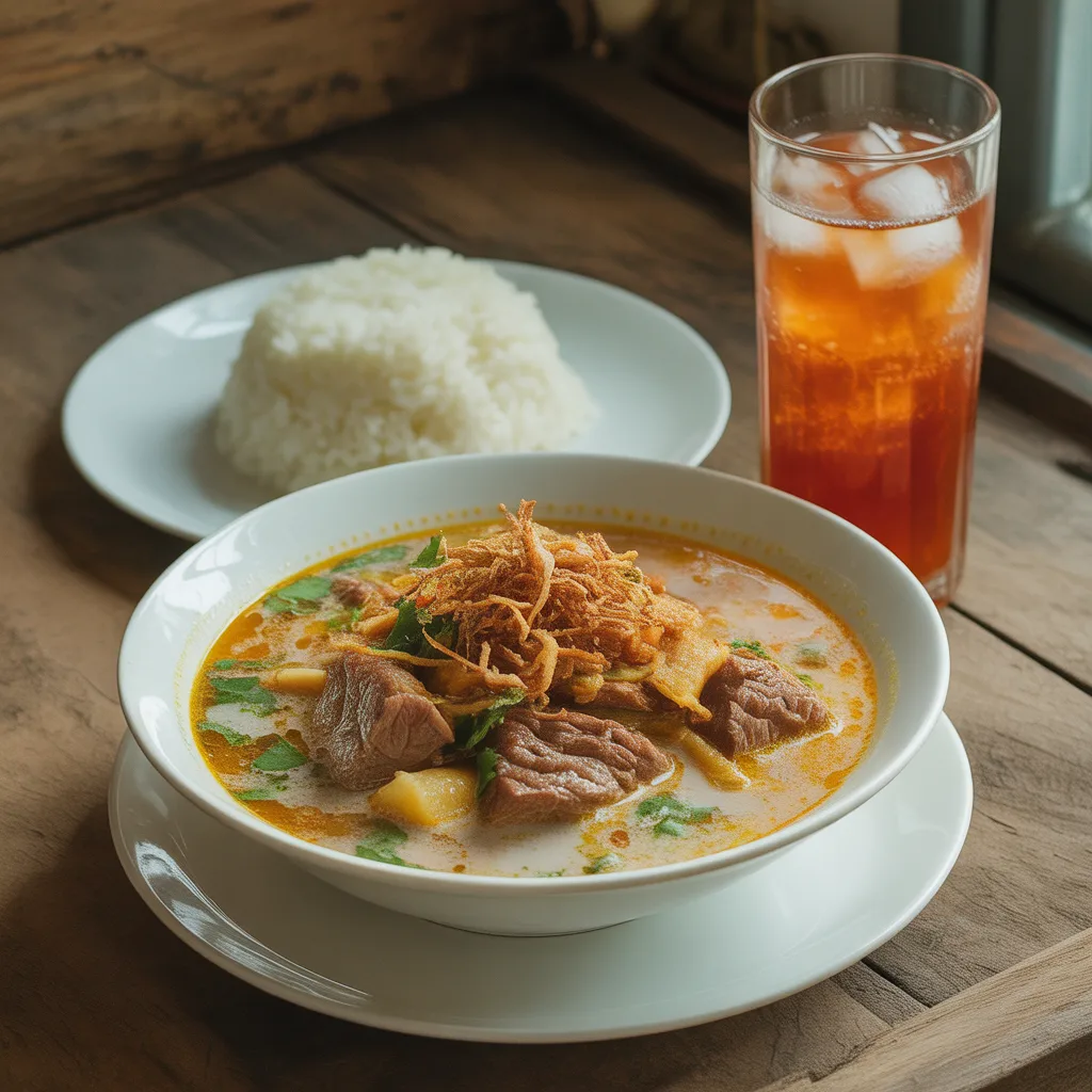 Soto Betawi Nasi Putih Nutrisari Kedai Pak Kumis